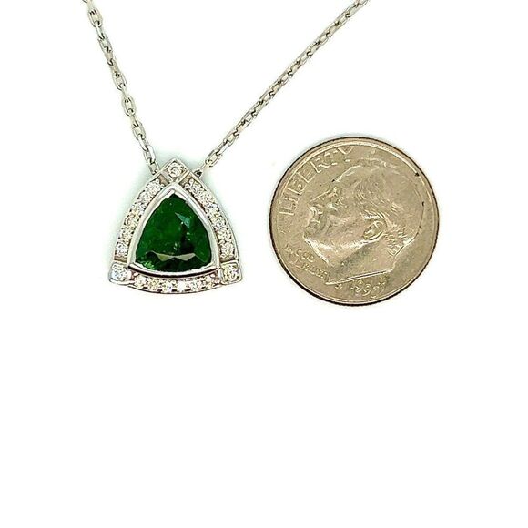 Natural Tourmaline Diamond Pendant Necklace 17" 14k WG 2.49 TCW Certified 308485 - Picture 3 of 16